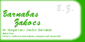 barnabas zakocs business card
