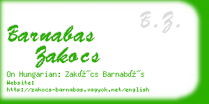 barnabas zakocs business card